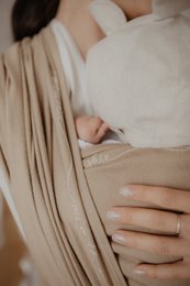 Eko chusta tkana do noszenia dzieci Beżowy Minimalistyczny