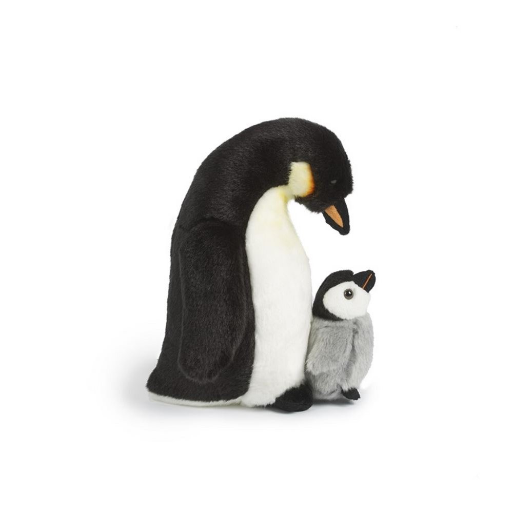 Living Nature knuffel pinguïn met jong - pluche speelgoed