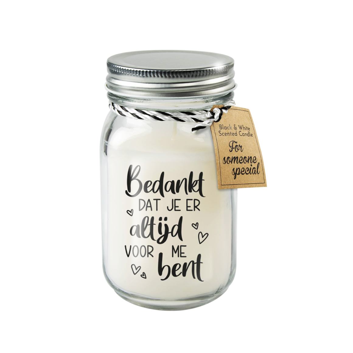 Black & White scented candles - Thank you