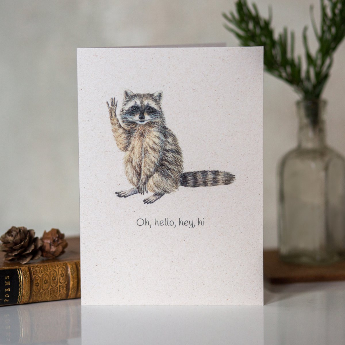 Cute Raccoon Give Back Greeting Card