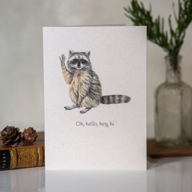 Cute Raccoon Give Back Greeting Card