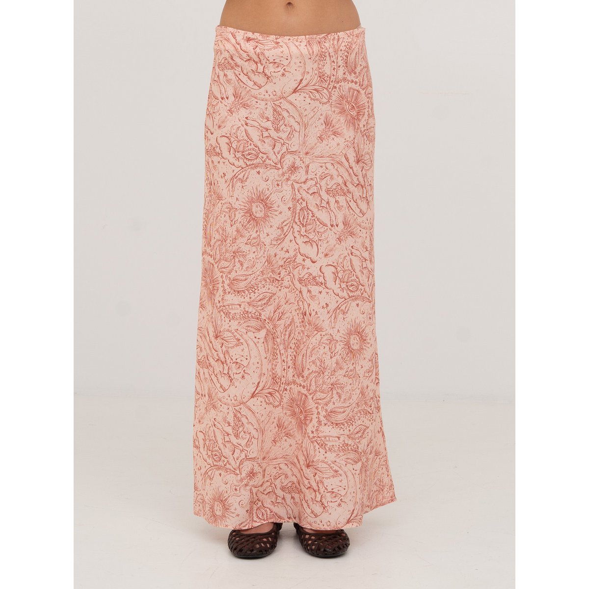 Gonna Sophia Pink Solar System stampata