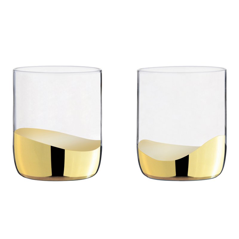 Set of 2 Wave Gold DOF Tumblers