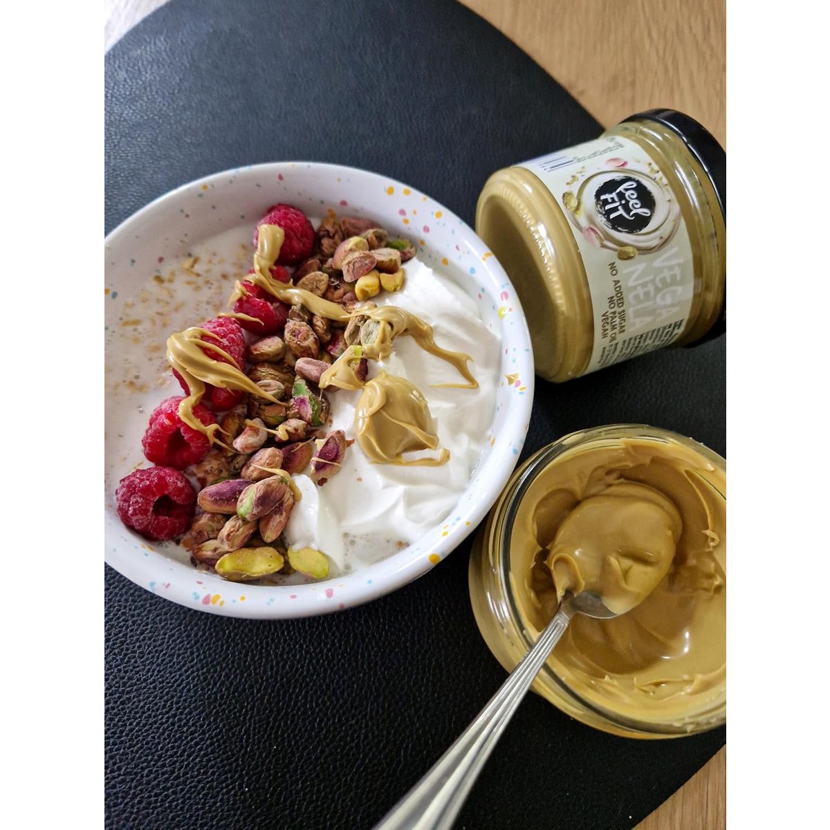 Feel FIT Veganella Pistazienaufstrich 45 %, vegan, ohne Zuckerzusatz, ohne Palmöl, 200 g