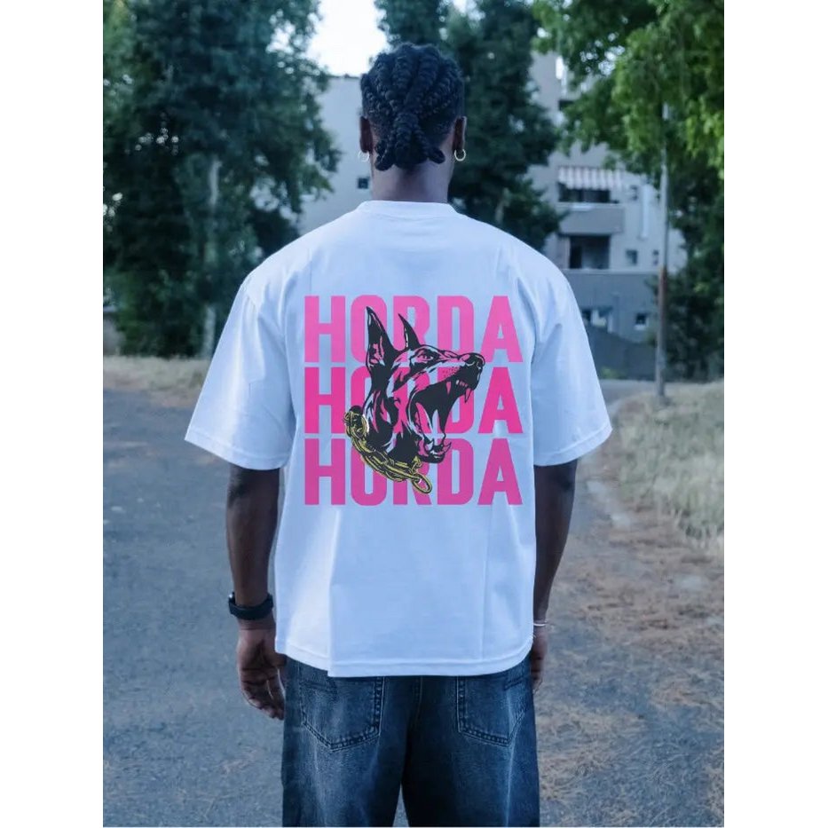 T-shirt Boxy Fit Bianca 100% Cotone Horda X3