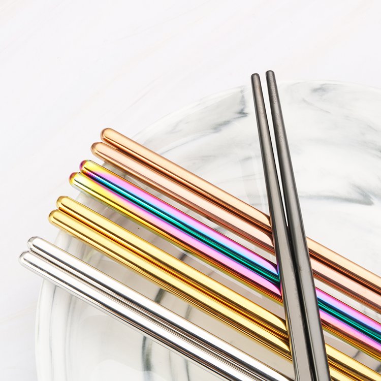 Pair of Reusable Chopsticks - Stainless steel - 5 colors available