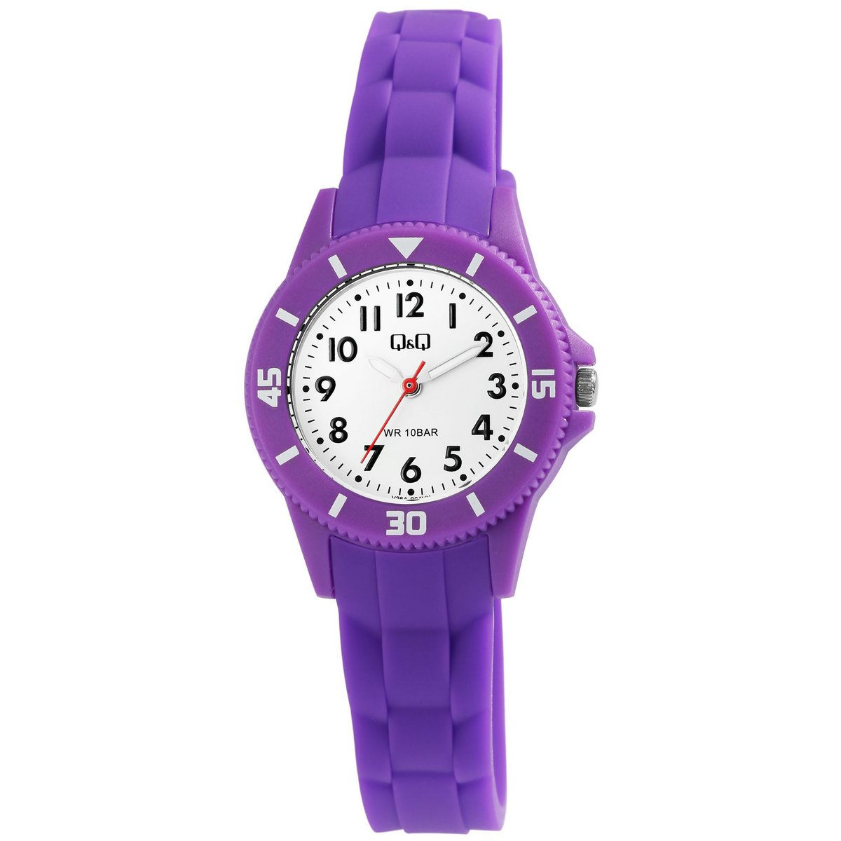 Q&Q children's/youth watch with silicone strap, 10 ATM, purple
