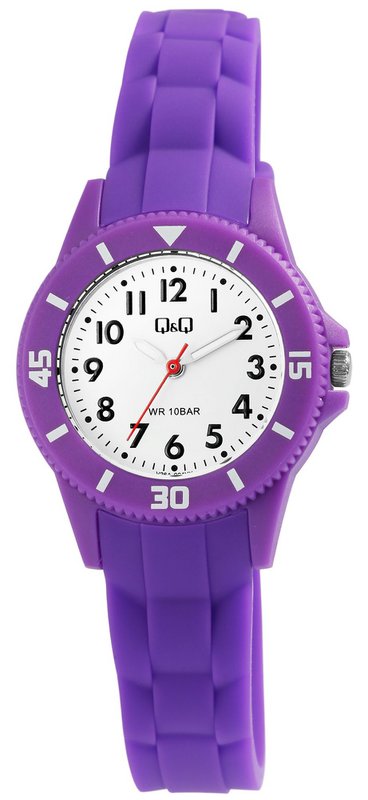 Q&Q children's/youth watch with silicone strap, 10 ATM, purple