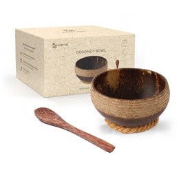 Coconut Bowl Set M • Eco Friendly • Striped
This coconut bowl set is made from natural, eco-friendly materials. The bowls feature a striped design and come in a polished or natural finish. The set includes a wooden serving spoon.