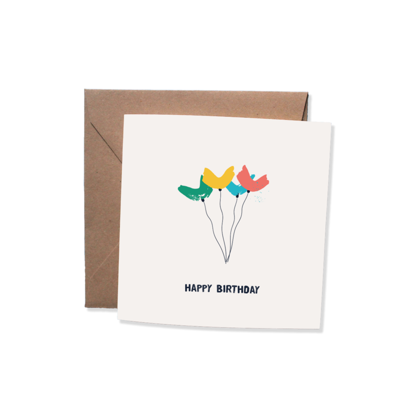 Set of 10 greeting cards with envelope | BIRTHDAY: Cake - hooray - congratulations - 5 different designs | Folded card - matte off-white - heavy quality biotop paper