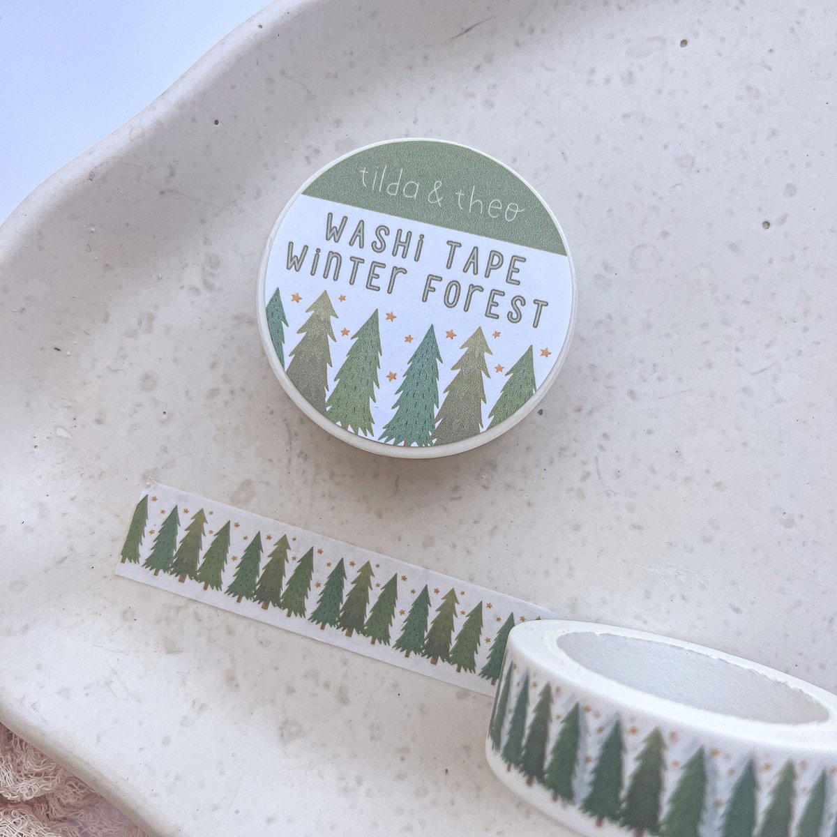 Washi Tape Sapins Forêt d'hiver Noël - Ruban Adhésif Masking Tape Sapin de Noël