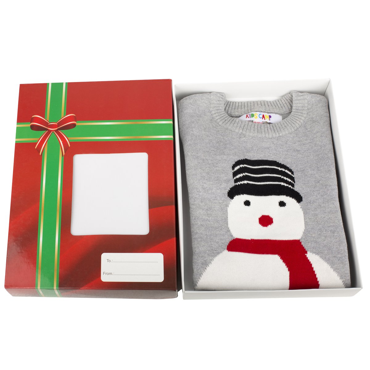 Christmas Sweater Kids - Snowman Grey