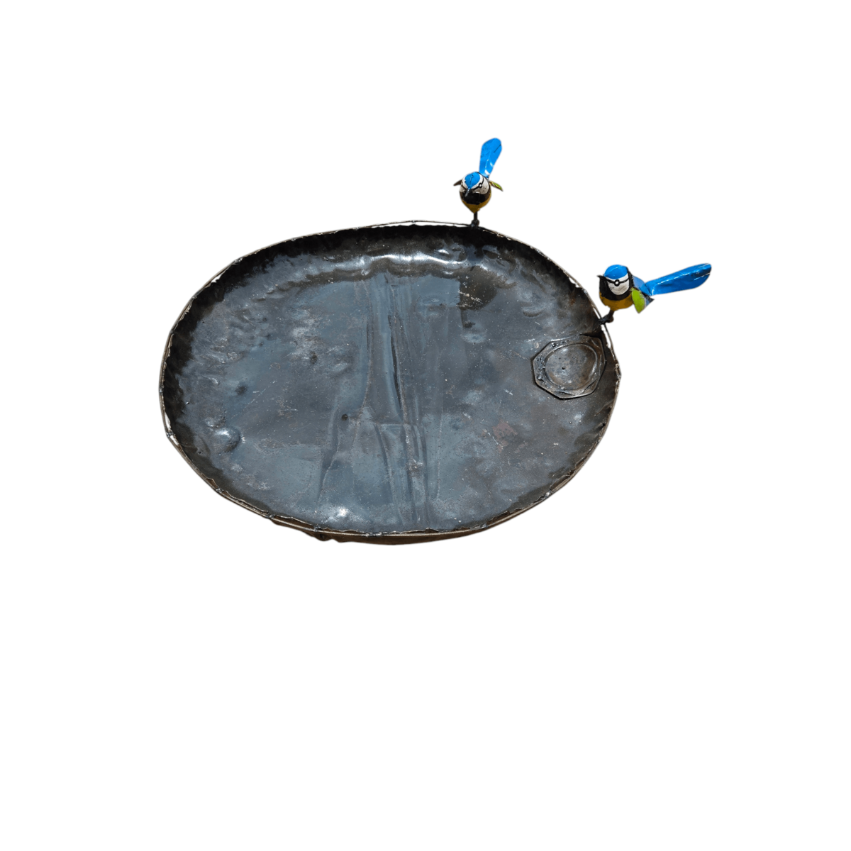 Metal Happy Blue Tit Bowl Petfeeder Couple