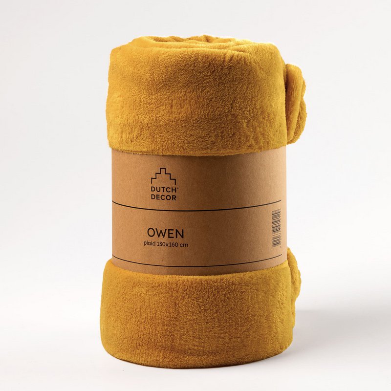 Dutch Decor OWEN - Plaid 130x160 cm - Chai Tea - Yellow