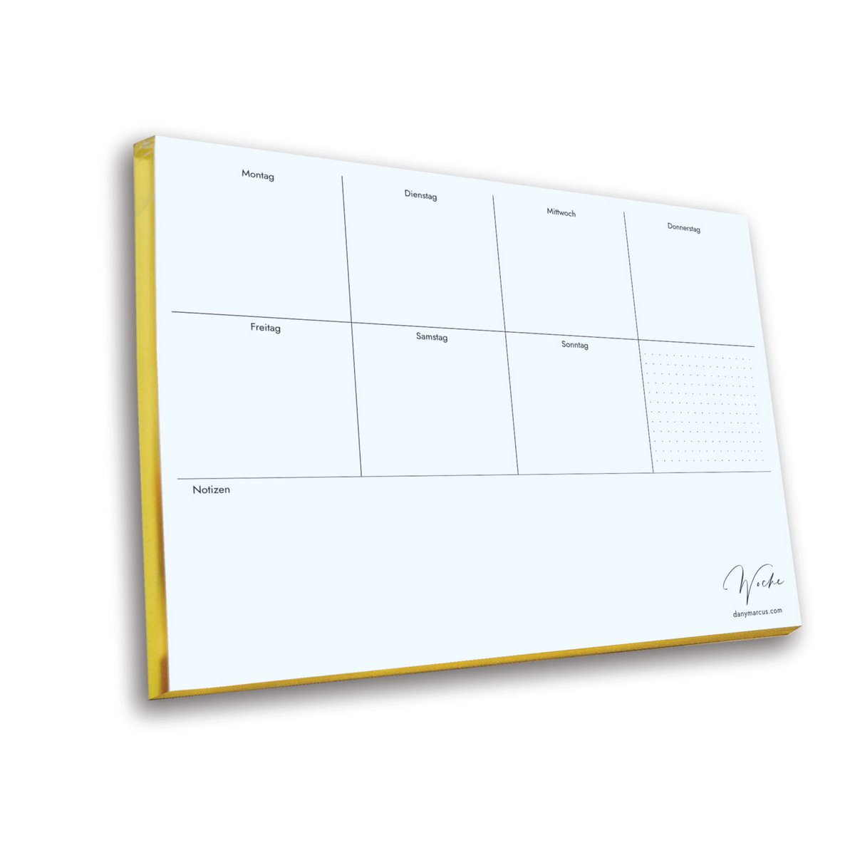 Planificateur hebdomadaire avec bordure dorée (paquet de 5)