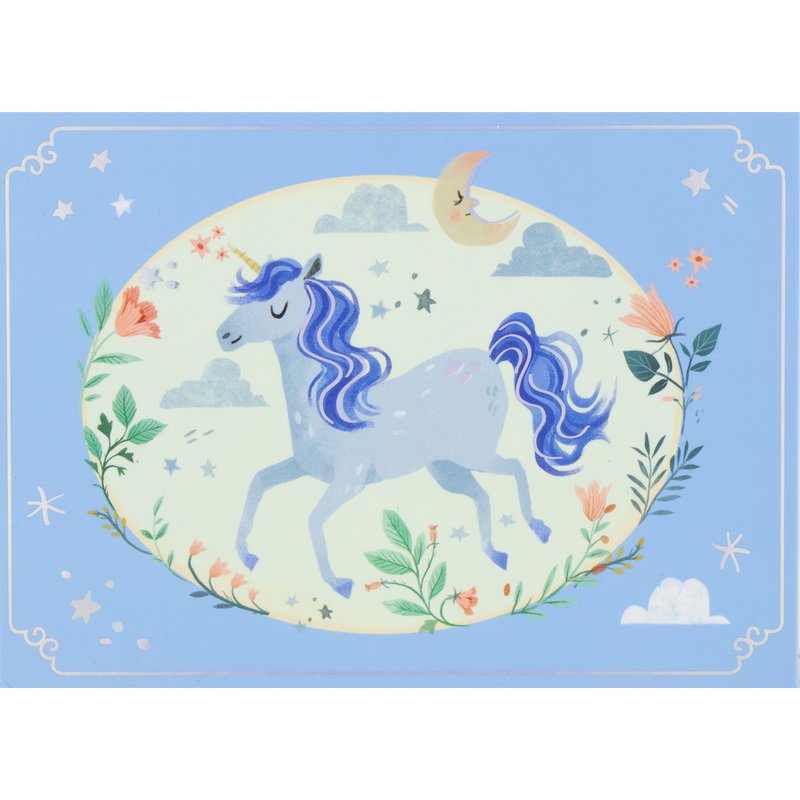 CAJA MUSICAL UNICORNIO AZUL CIELO