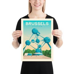 Poster vintage di Bruxelles | Poster Città Bruxelles Belgio