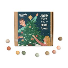 Confezione regalo media con 9 bombe di semi - Albero di Natale