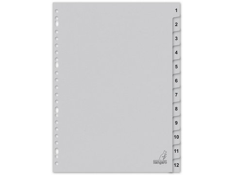 ECO tab Kangaro A4 numbers 180gr gray cardboard 23r 12pcs FSC