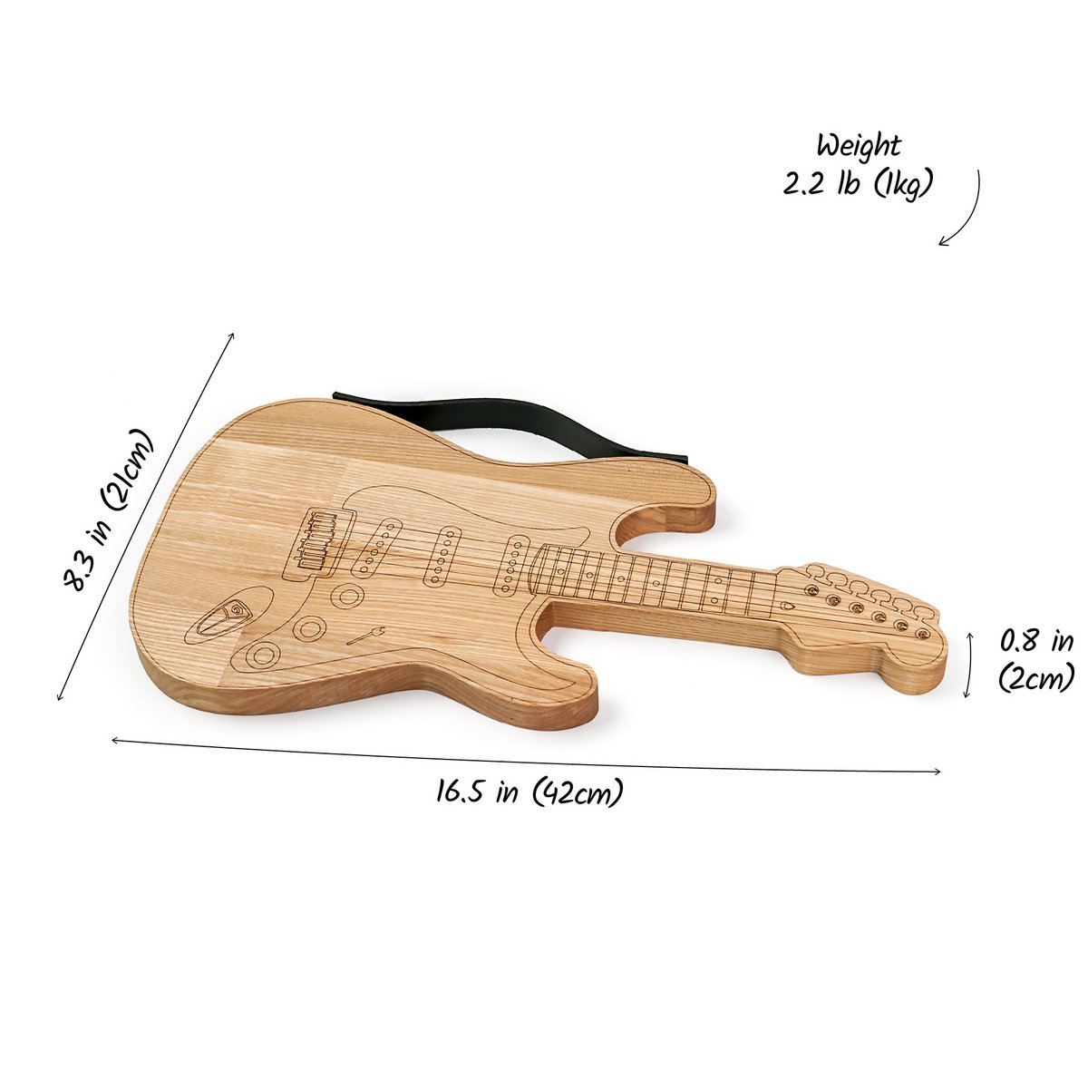 Planche à découper, planche à découper en bois en forme de guitare