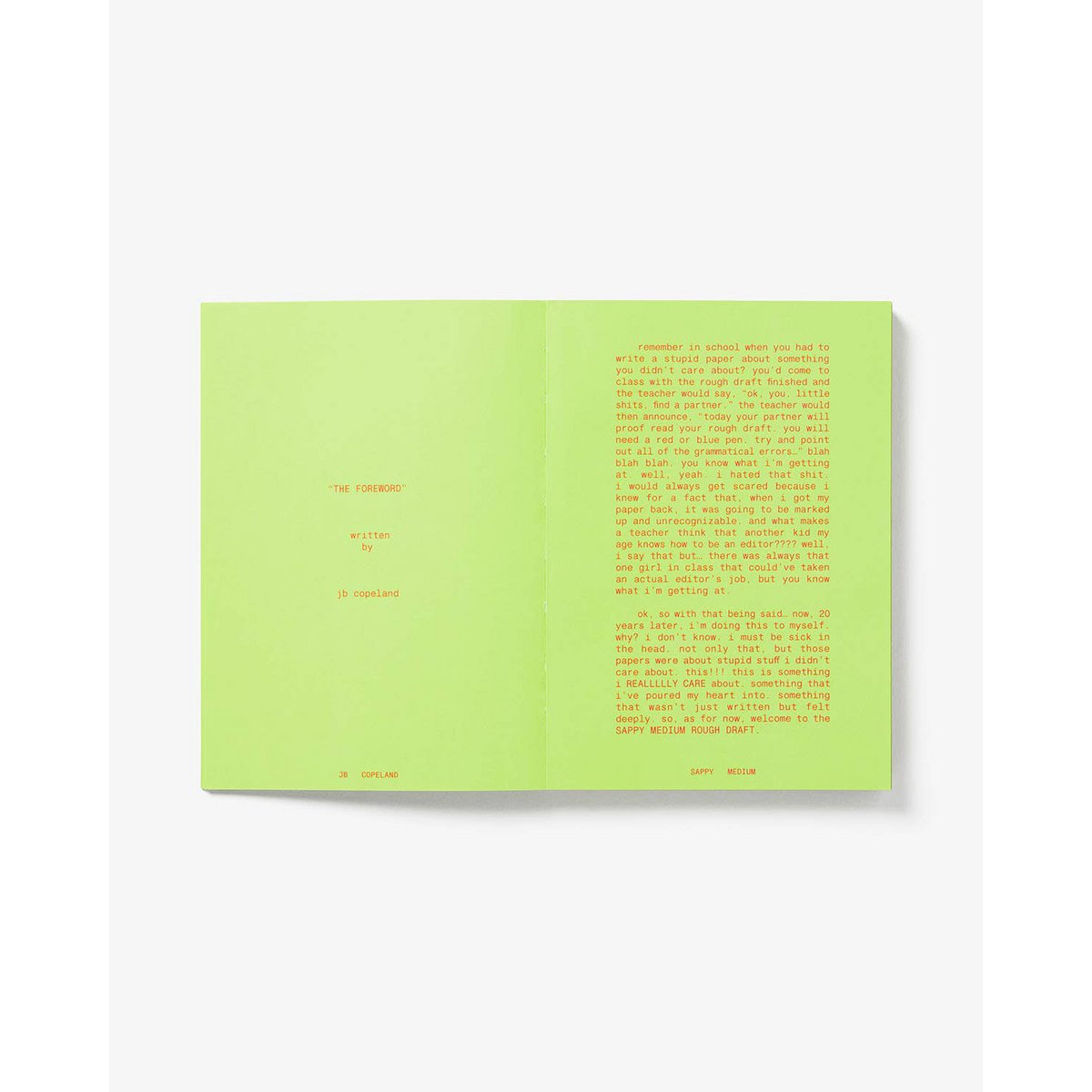 Sappy Medium Book von JB Copeland | Kurze Schriften über das Leben