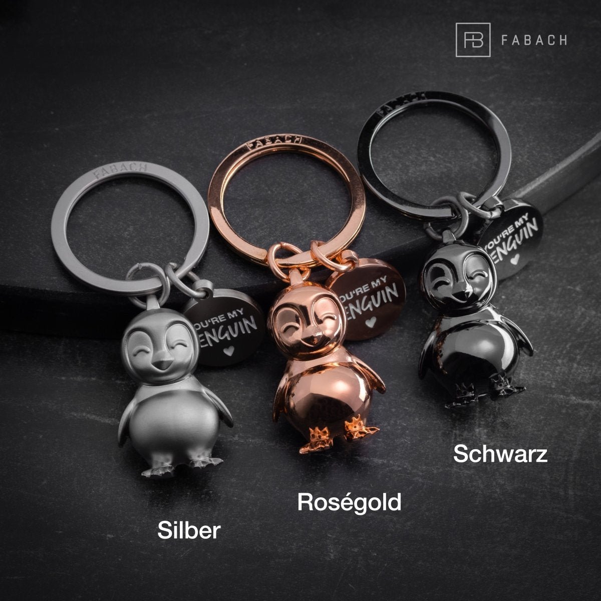 "You're my penguin" penguin keychain "Frosty" with engraving - cute penguin lucky charm as a gift for partners