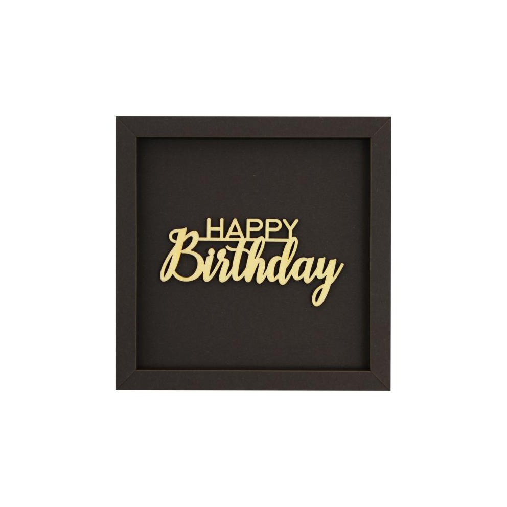 HAPPY BIRTHDAY- Rahmen Karte Holzschriftzug Magnet