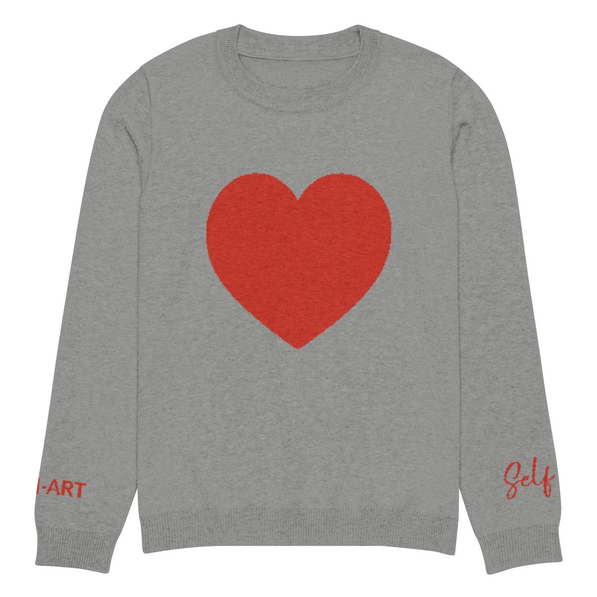 Heart - Strikket sweater med rund hals GRÅ | strikket sweater med rund hals