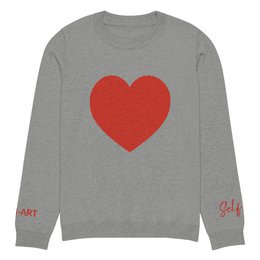 Heart - Strikket sweater med rund hals GRÅ | strikket sweater med rund hals