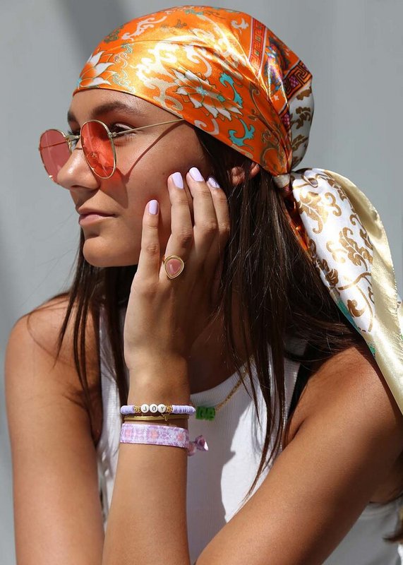 Satin bandana scarf baroque sun