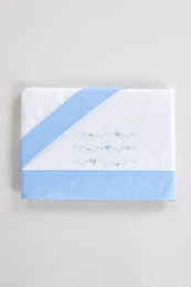 Waves of hearts cotton embroidered baby sheets set 0740S 