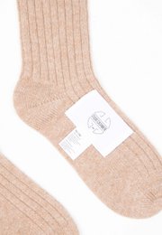 UNI 12 Calza in costa tradizionale a 4 fili di cashmere cammello