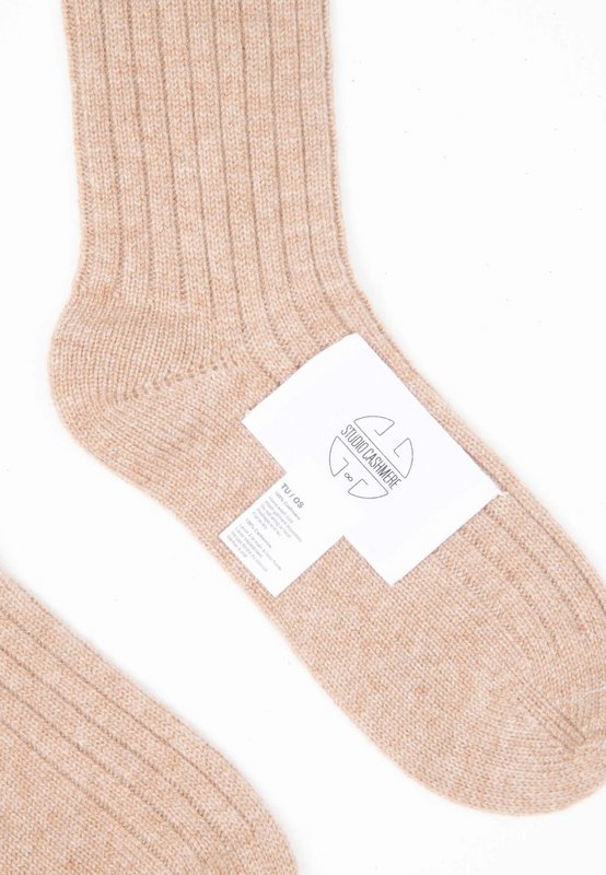 UNI 12 Calza in costa tradizionale a 4 fili di cashmere cammello