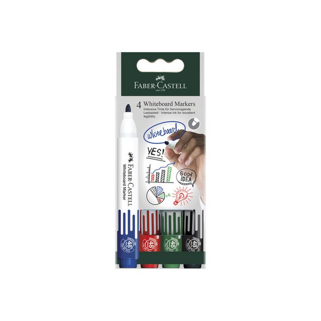 Rotuladores para pizarra FC set 4 piezas negro, verde, rojo, azul