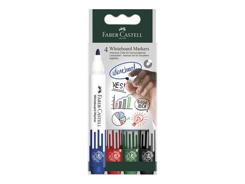 Whiteboardmarker FC Set 4 Stück Schwarz, Grün, Rot, Blau