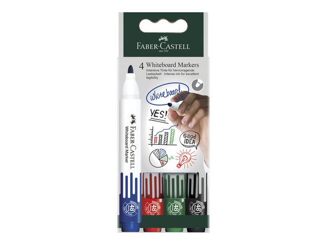 Rotuladores para pizarra FC set 4 piezas negro, verde, rojo, azul