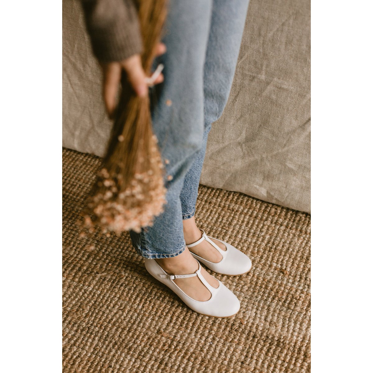Leren ballerina's - Lotta - Wit 35-42
