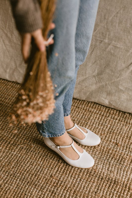 Leren ballerina's - Lotta - Wit 35-42