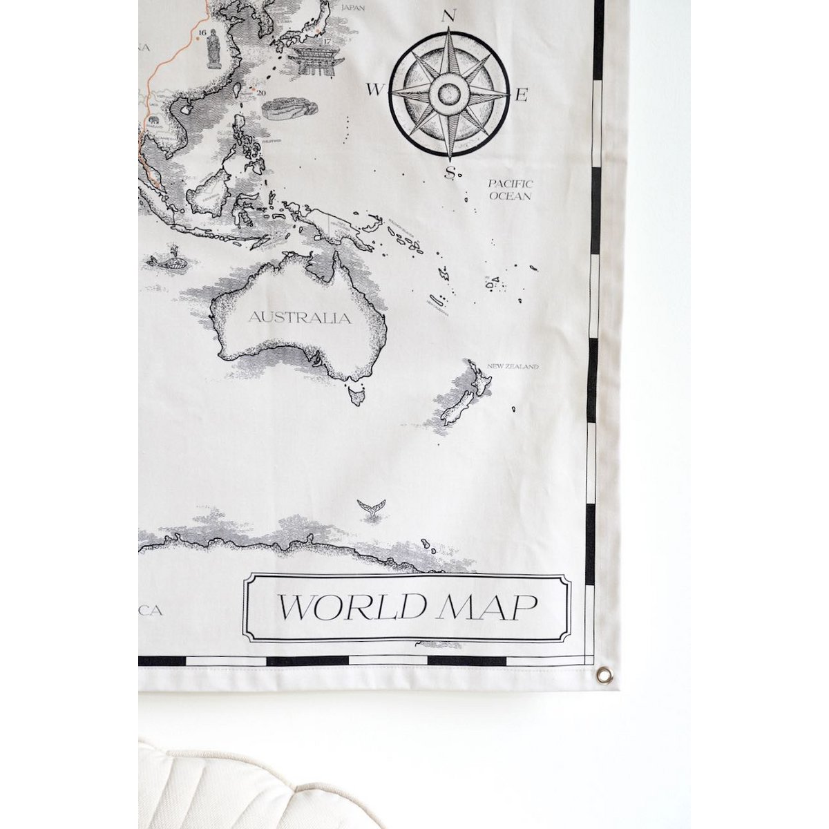 Cotton world map for children "Civilisational achievements"