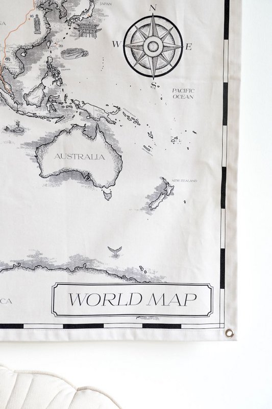 Cotton world map for children "Civilisational achievements"