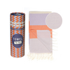 TOWEL TO GO PALERMO Cotton Beach Towel 180x100 cm | Quick Dry | Orange / Purple | with Gift Box
