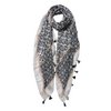 Sjaal Dames Print 90x180 cm Zwart Wit Synthetisch Shawl Dames