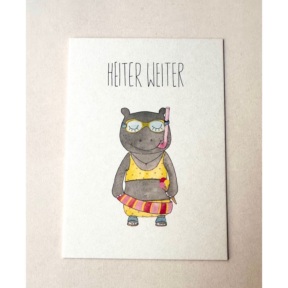 Postcard Hippo - allegro