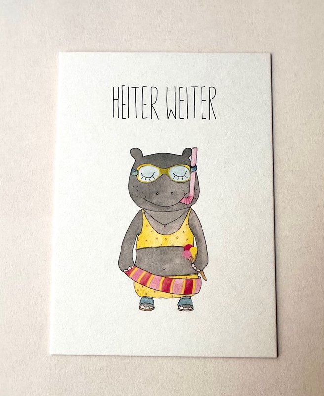 Postcard Hippo - allegro
