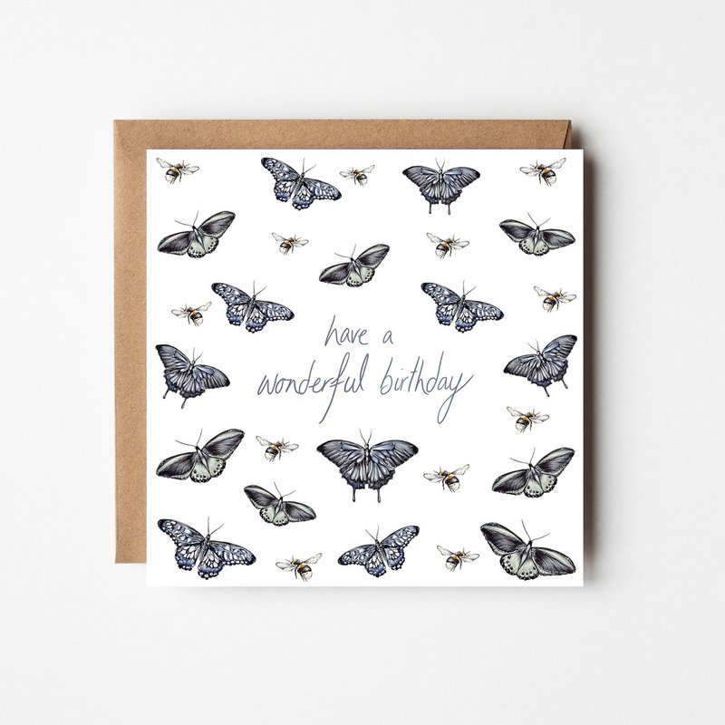 Biglietto di auguri per il compleanno di farfalle
