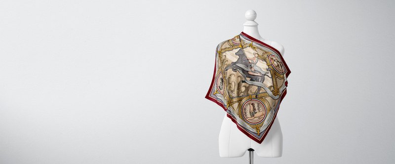 Fular El Rapto de Europa 100% sarga de seda (2 colores) 90*90 cm