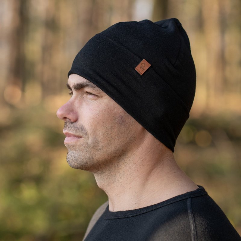 Bonnet Merino Homme Noir
