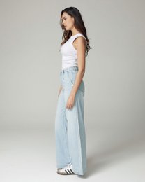 Bleached Blue Wide-Leg High-Rise Jeans | The Diba