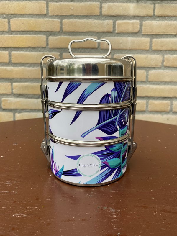 Tiffin - lunch box - Plumes violettes