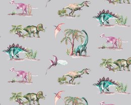 Dinosaurussen Kinderbehang - Grijze kleur